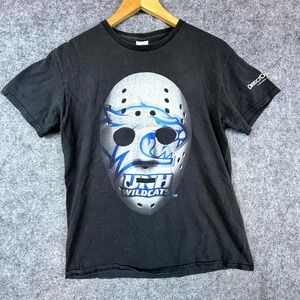 Delta T-Shirt Men Medium Black Hockey Goalie Mask Graphic New Hampshire Wildcats